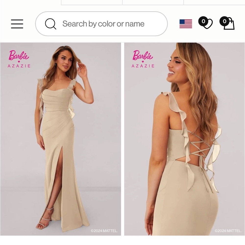 Azazie Barbie Champagne Gown